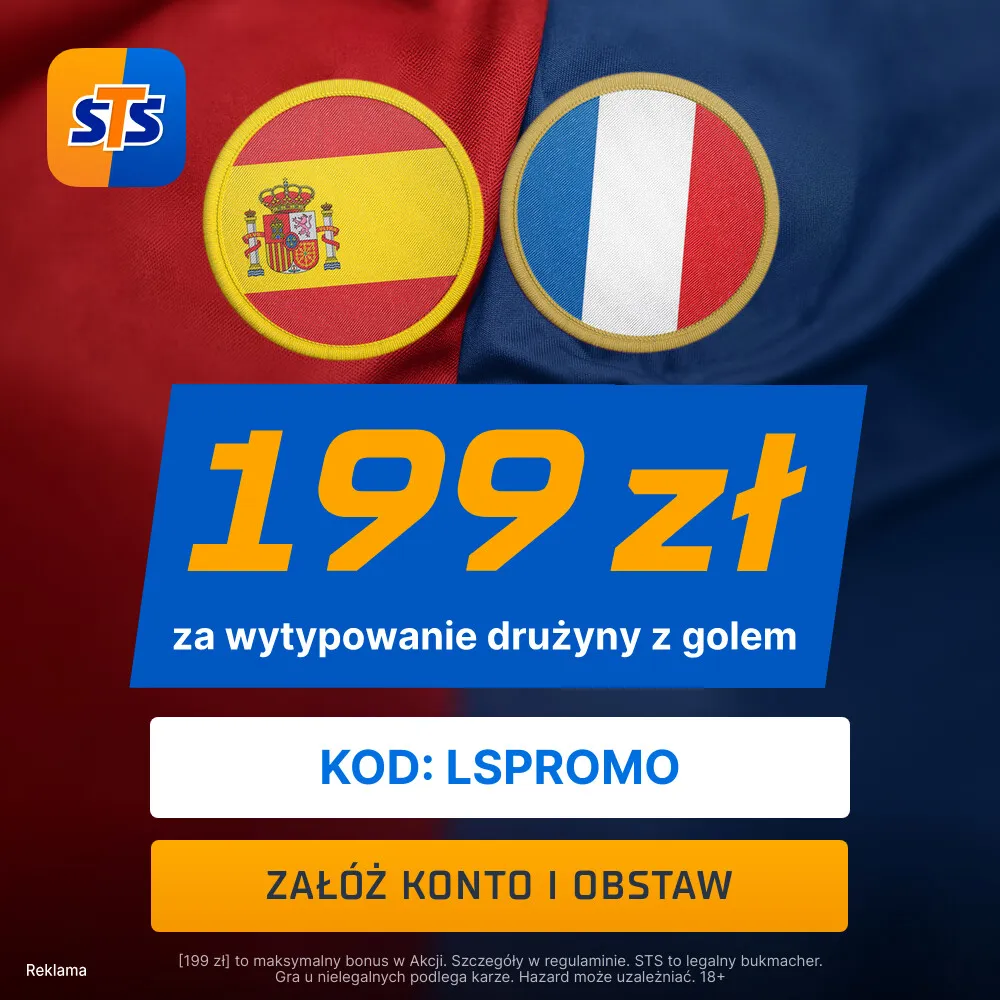 199 zł za trafiony typ na drużynę z golem w piłkarskiej Lidze Narodów od bukmachera STS