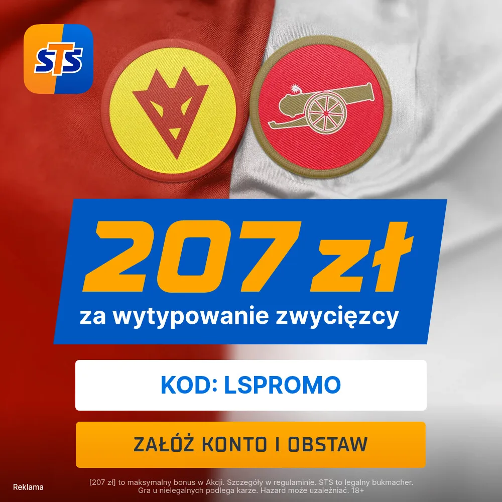 207 zł za wytypowanie zwycięzcy meczu Manchester United - Arsenal od STS