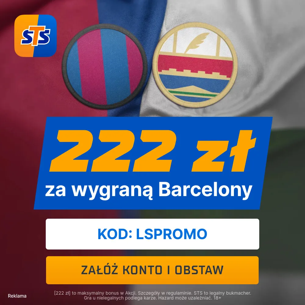 222 zł za wytypowanie zwycięzcy meczu FC Barcelona - Elche w STS
