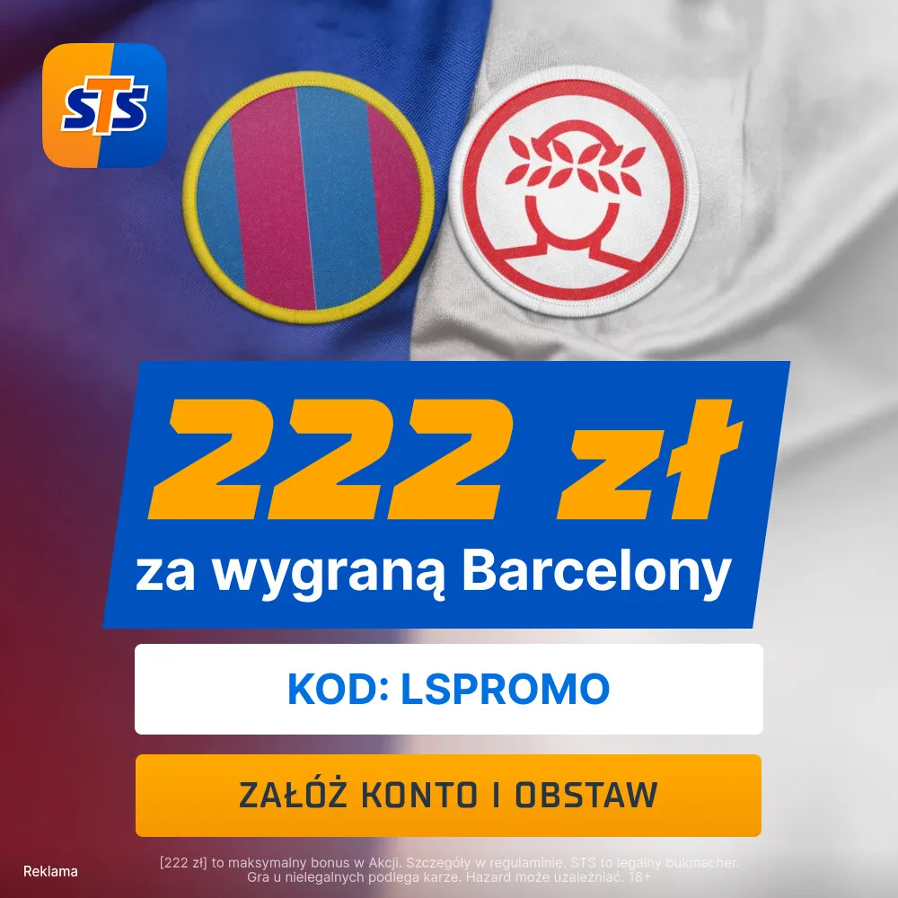 222 zł za wytypowanie zwycięzcy meczu LM Barcelona - Olympiacos w STS