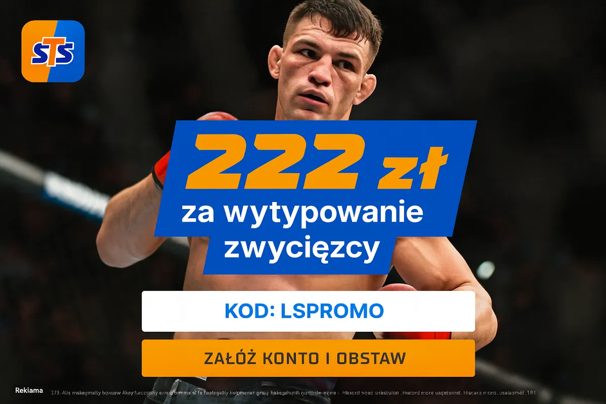 222 zł za wytypowanie zwycięzcy walki na gali UFC Fight Night: Tsarukyan - Hooker w STS