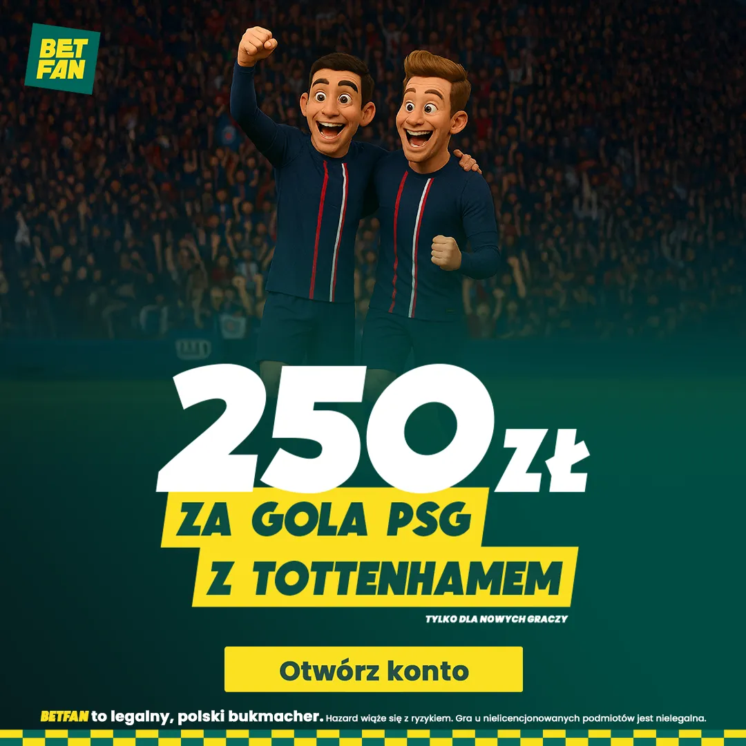 250 zł za gola PSG z Tottenhamem w BETFAN