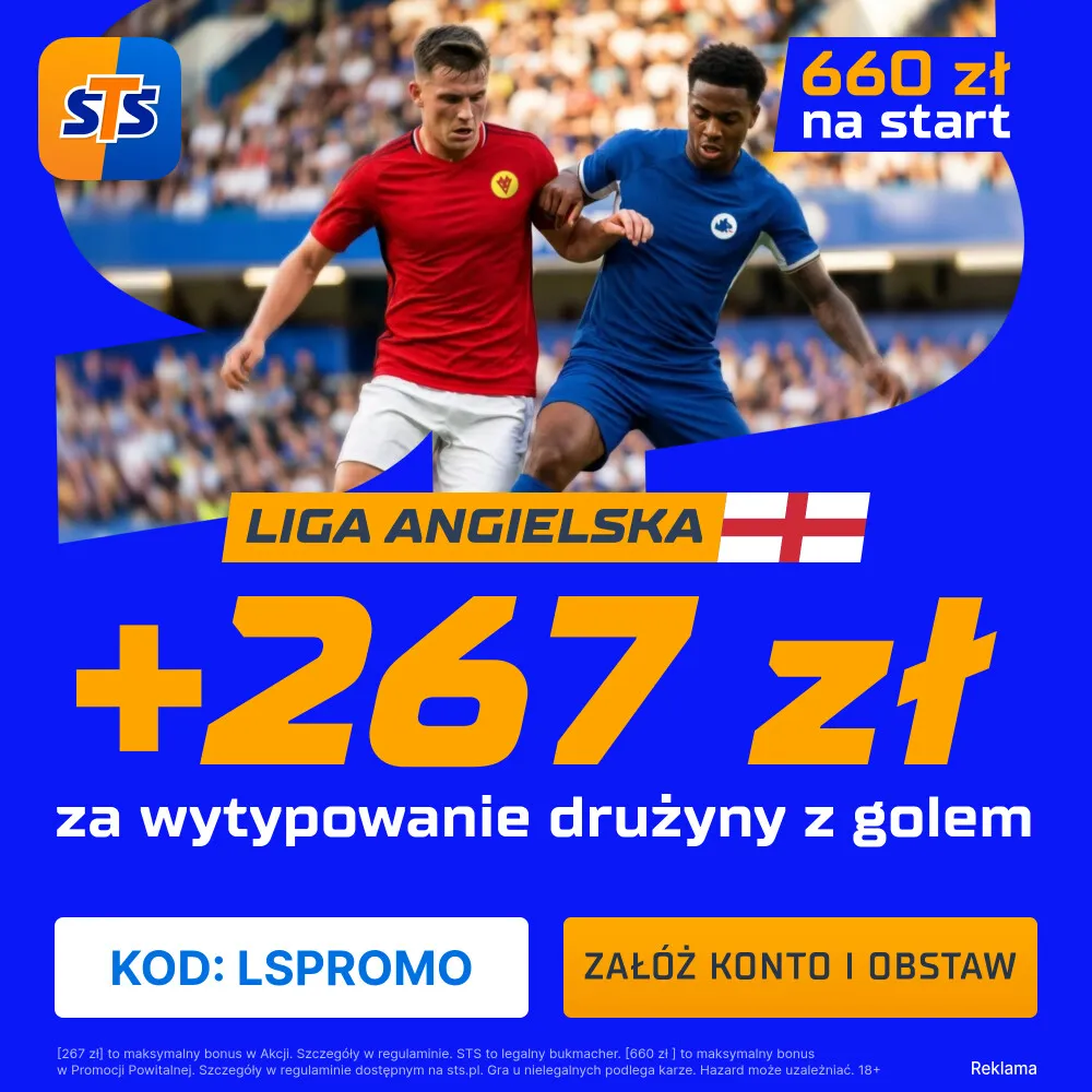 267 zł za wytypowanie drużyny z golem w meczu Chelsea - Manchester United od STS