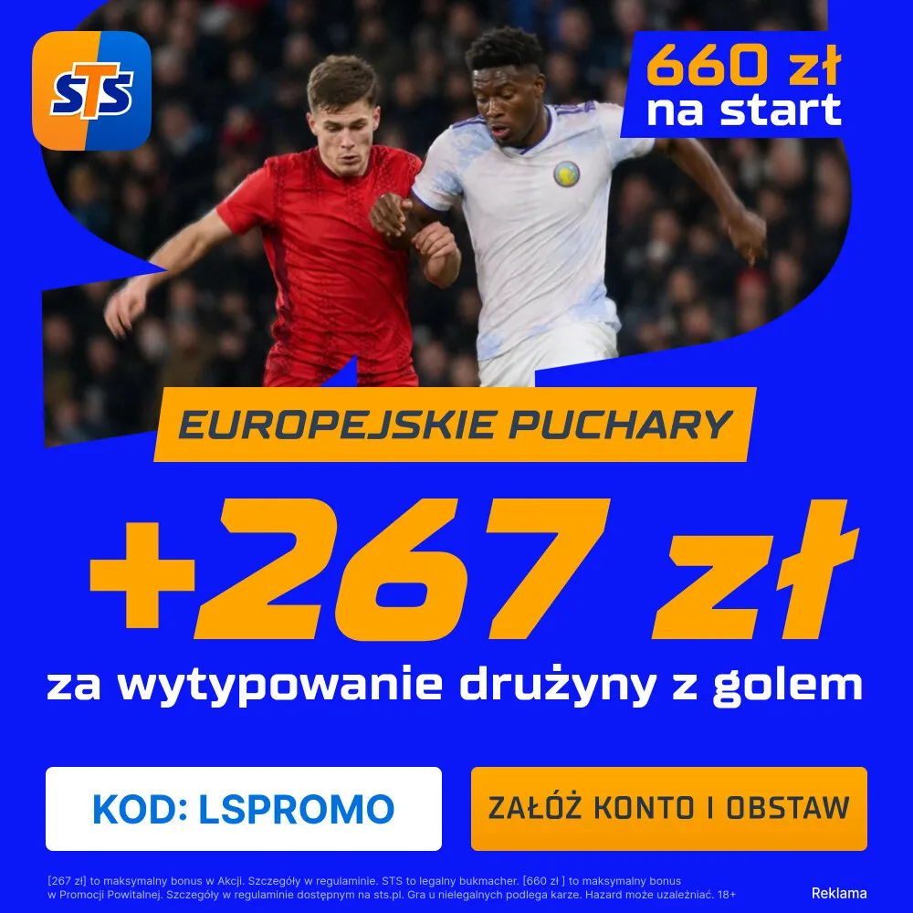 267 zł za wytypowanie drużyny z golem w meczu Freiburg - Aston Villa od STS