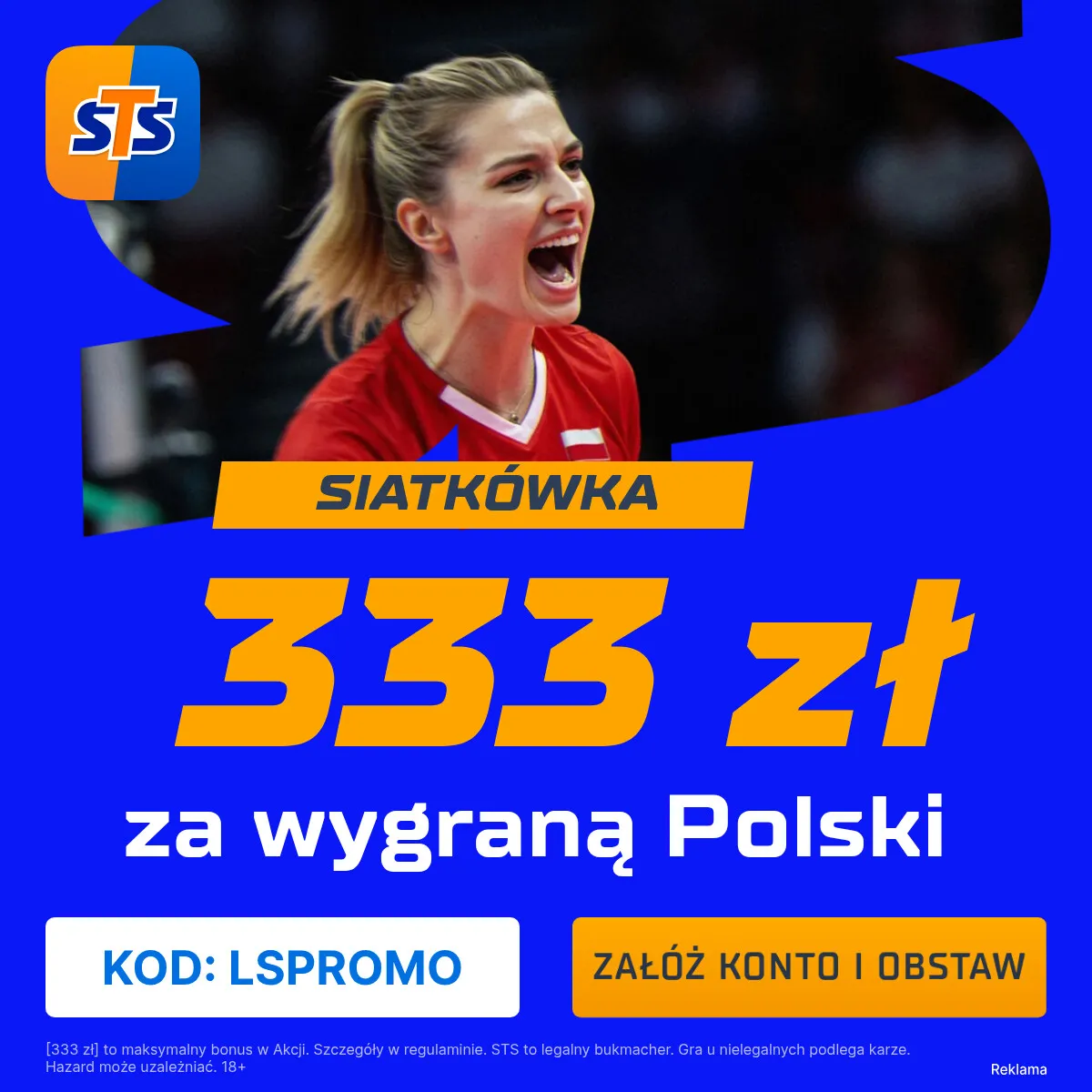 333 zł za wygraną Polski w dowolnym meczu Ligi Narodów w siatkówce kobiet od STS