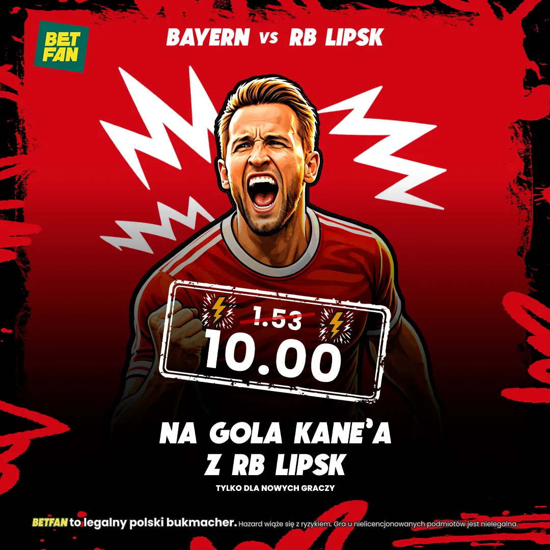 BETFAN: Kurs 10.0 na gola Kane’a z RB Lipsk