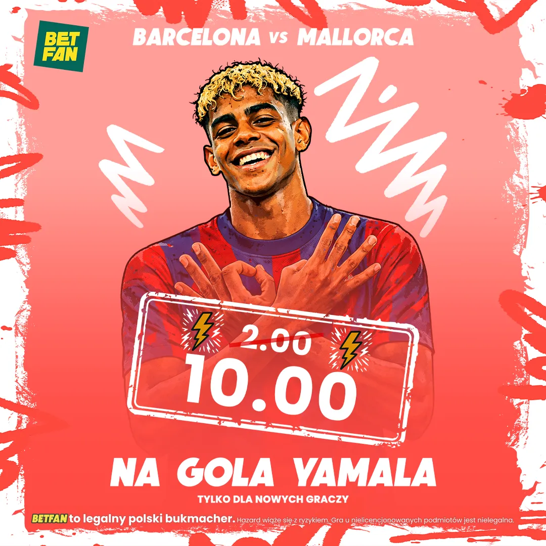 BETFAN: Kurs 10.0 na gola Yamala w meczu z RCD Mallorca