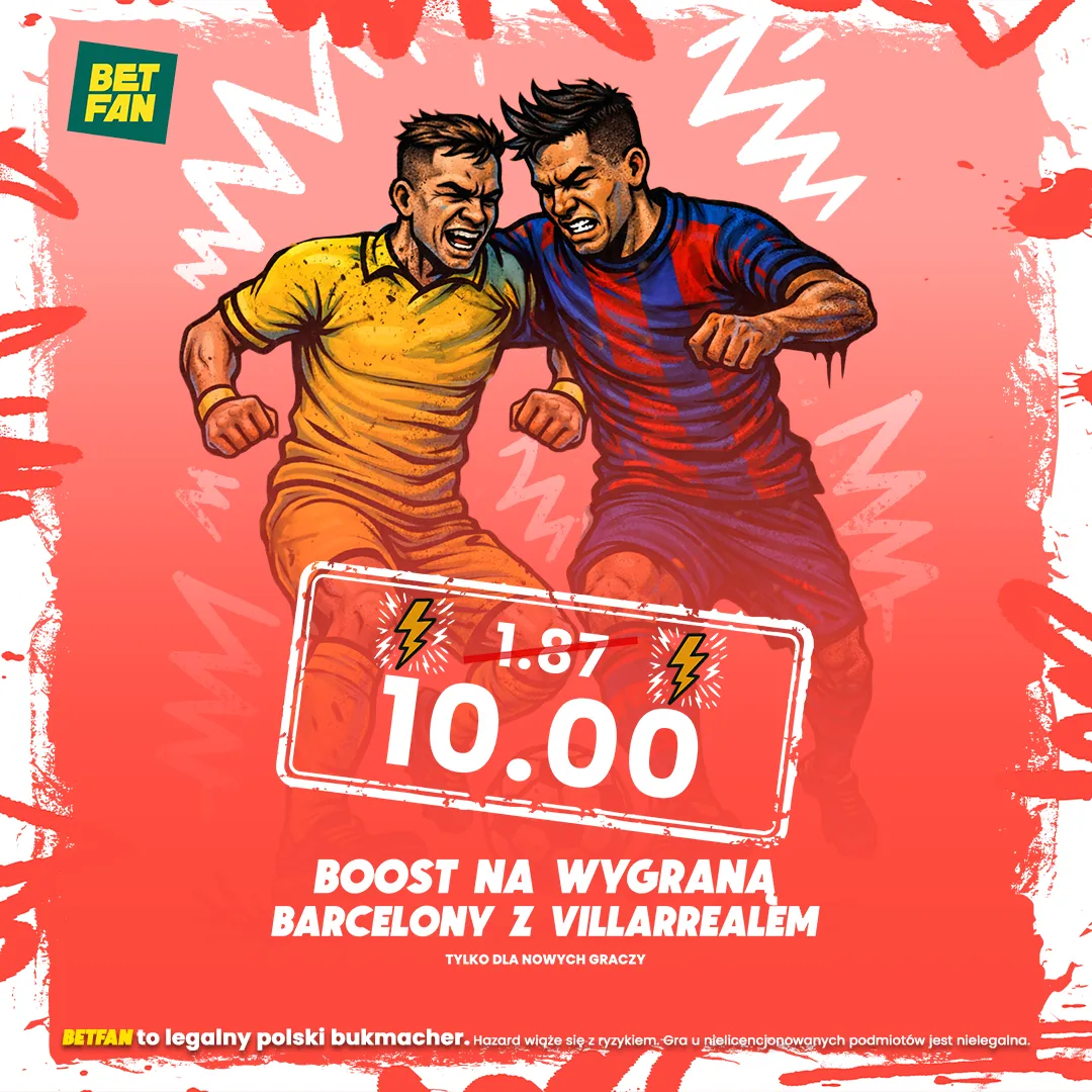 BETFAN: Kurs 10.0 na wygraną Barcelony z Villarrealem