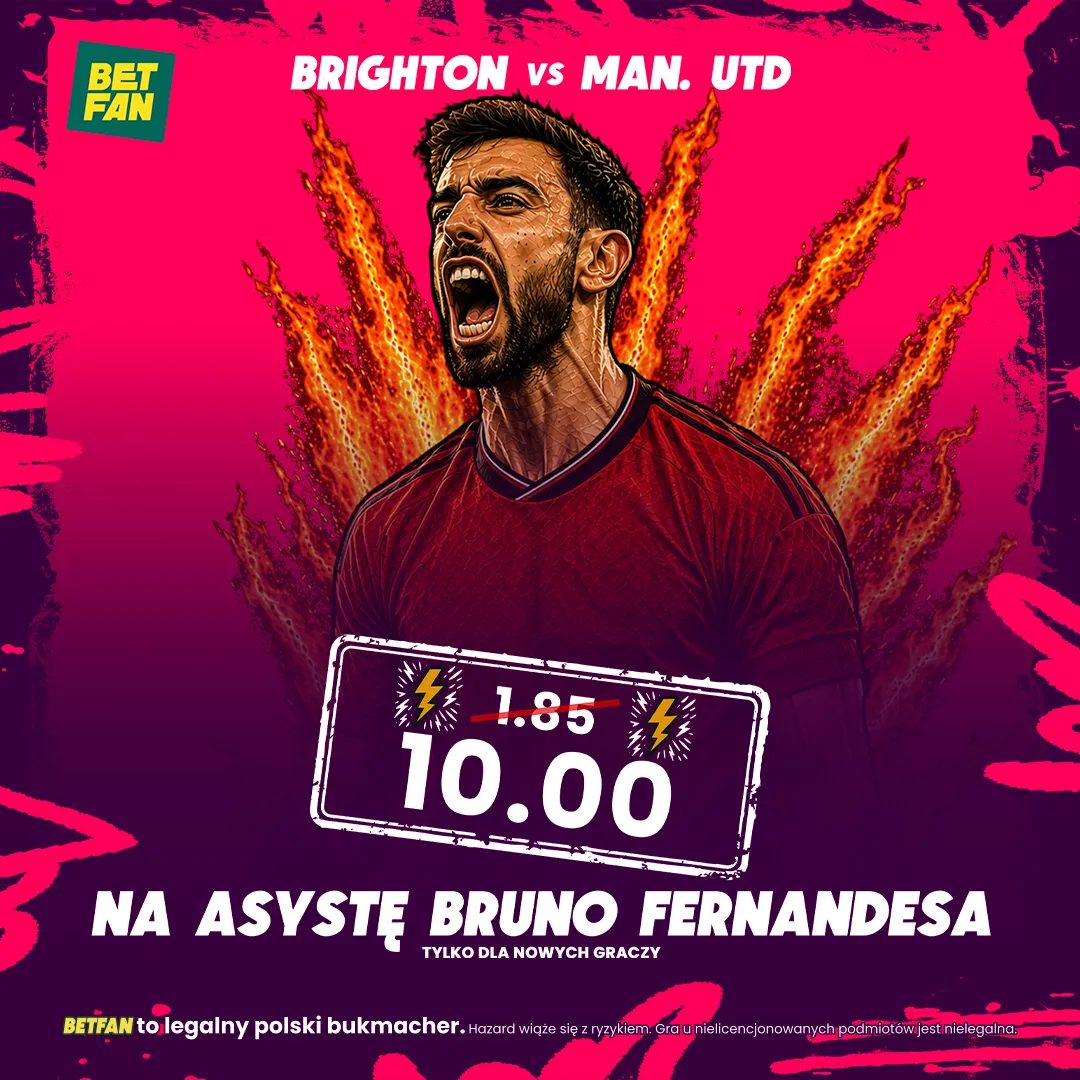 BETFAN: Kurs 10.00 na asystę Bruno Fernandesa w meczu Brighton – Manchester United