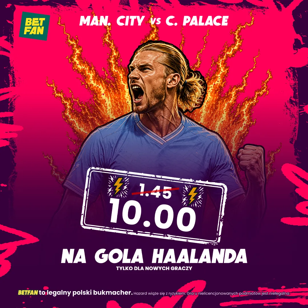 BETFAN: Kurs 10.00 na gola Erlinga Haalanda w meczu Manchester City – Crystal Palace