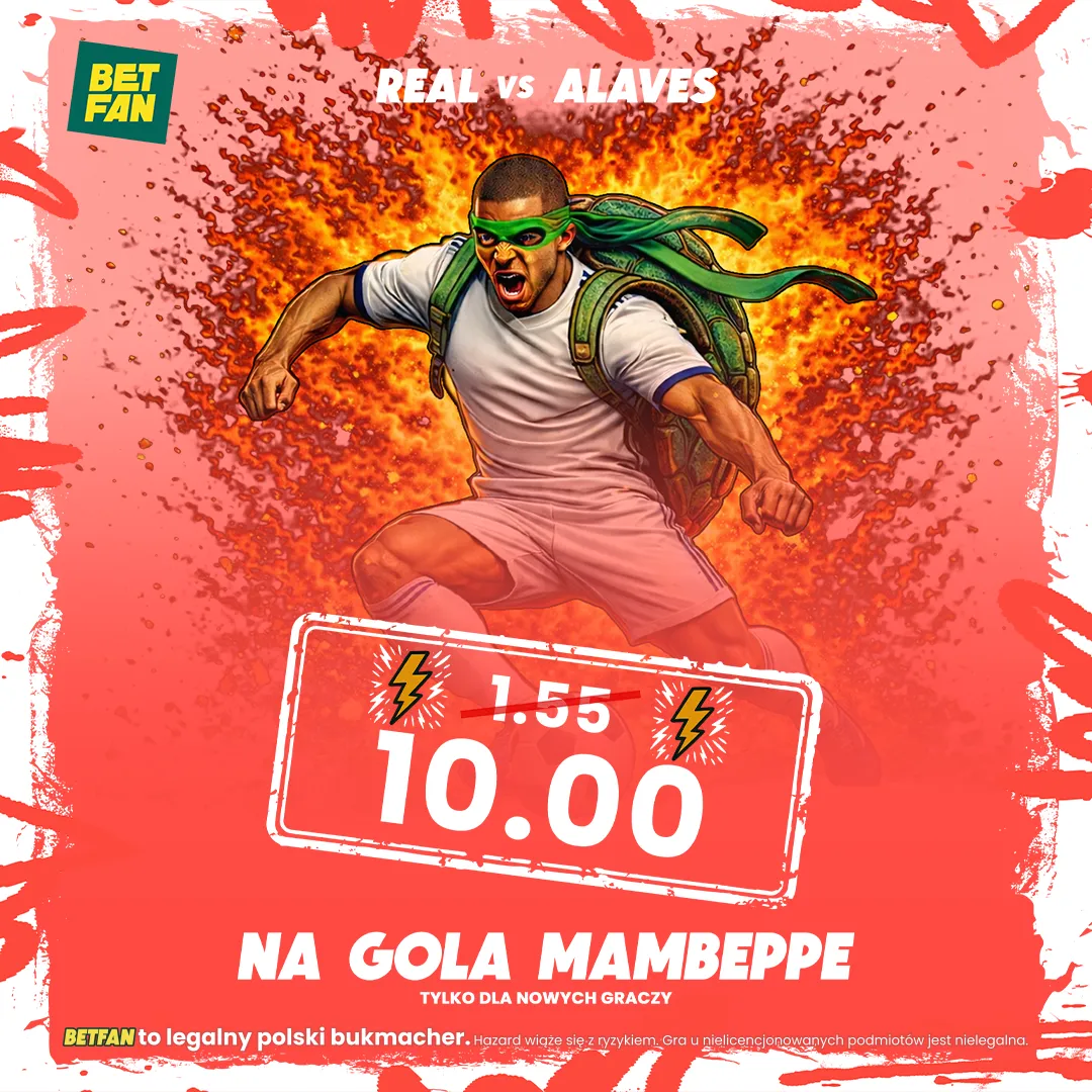 BETFAN: Kurs 10.00 na gola Kyliana Mbappe w meczu Real Madryt – Alaves