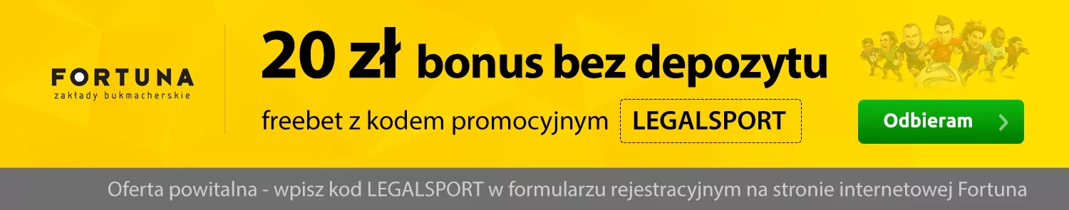 Bonus bez depozytu od Fortuna Online za 20 zł