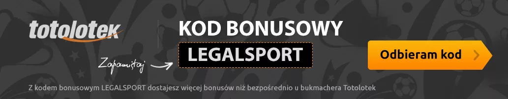 Kod za rejestrację LEGALSPORT w Totolotek Zakłady Bukmacherskie - infografika