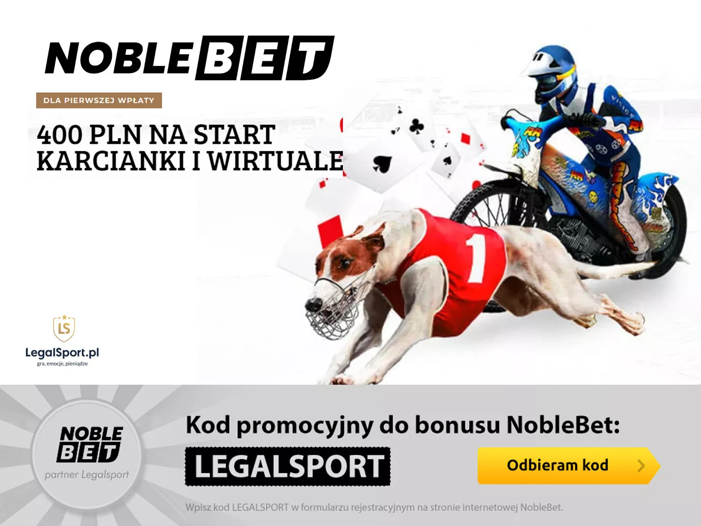 400 zł na karcianki i wirtuale w Noblebet