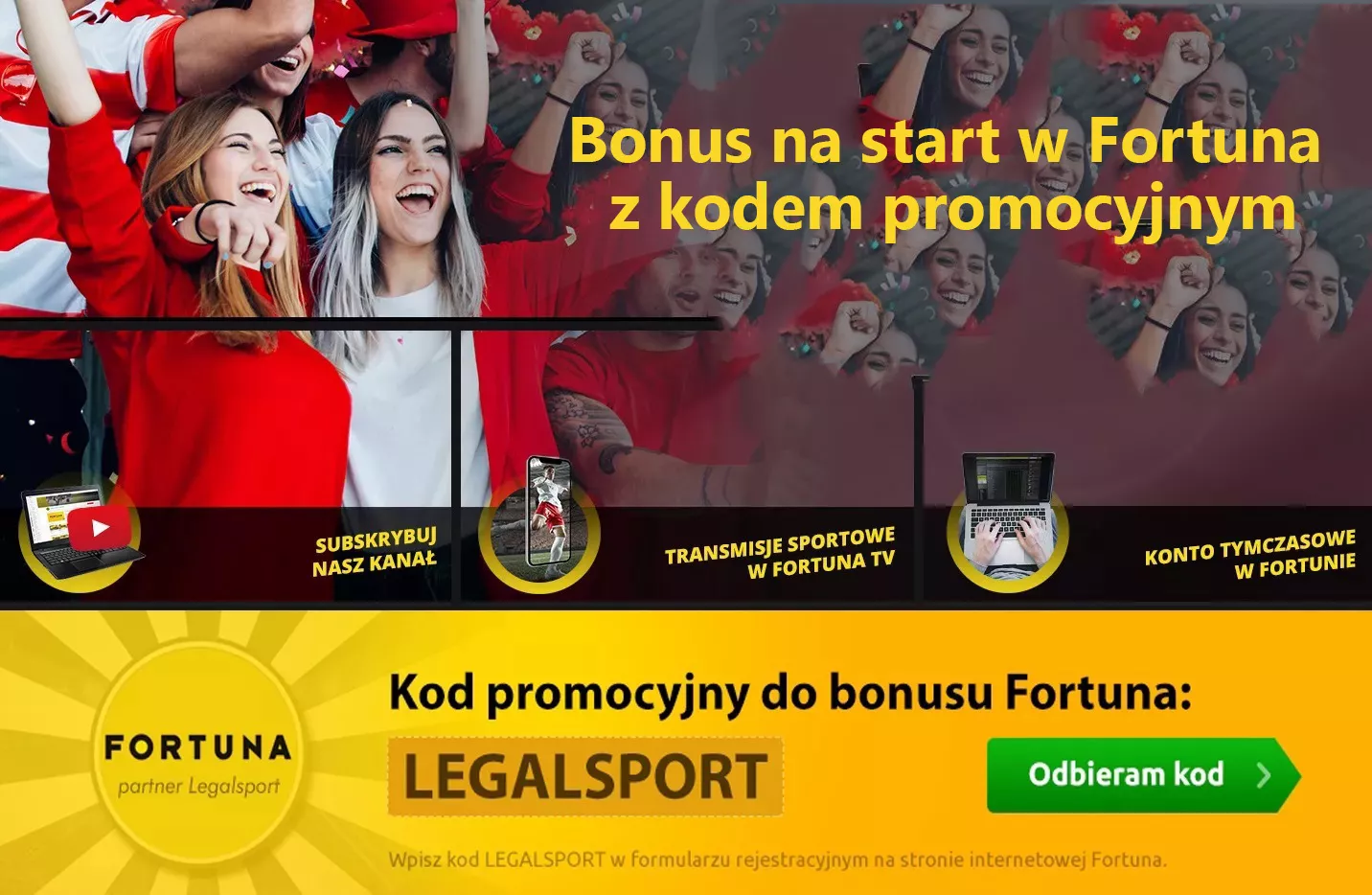 Bonus na start w Fortuna z kodem promocyjnym