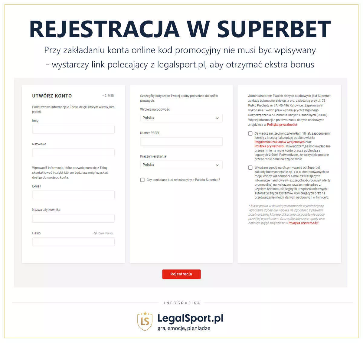Rejestracja w Superbet - formularz rejestracyjny: jak założyć konto przez internet online