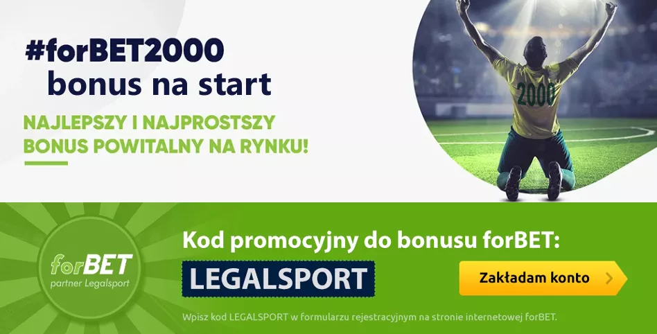 Pakiet powitalny z kodem bonusowym w forBET Zakłady Bukmacherskie