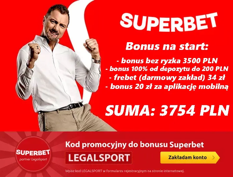 Superbet bonus 3754 zł | czerwiec 2023 r.