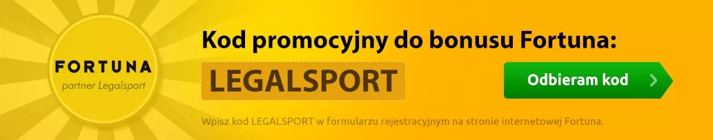 Baner z kodem promocyjnym do Fortuna Zakłady Bukmacherskie - bonus 630 zł za rejestrację