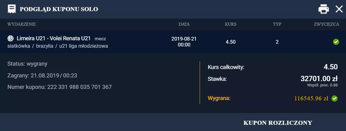 Wygrana w STS (można łączyć wysokie kursy z bonusami)