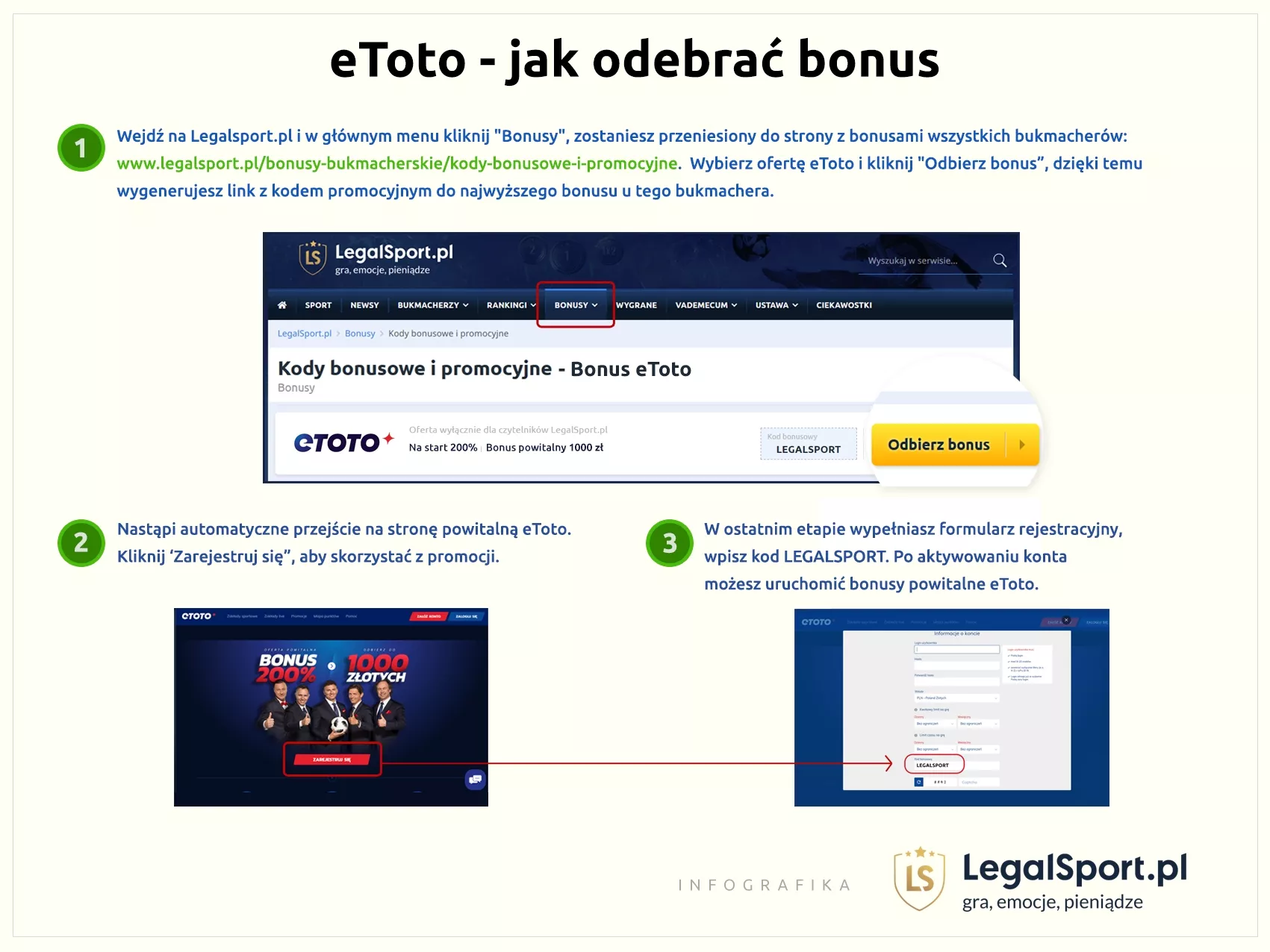 Pokazano jak szybko i łatwo odebrać eToto bonus
