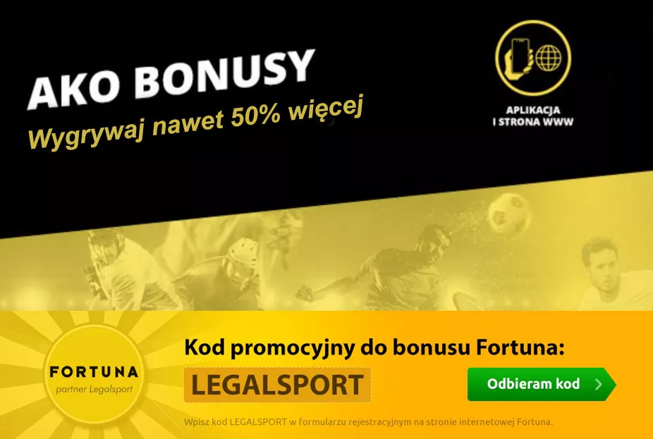 Możliwość wyższych wygranych dzięki bonusowi do 50% w Fortuna