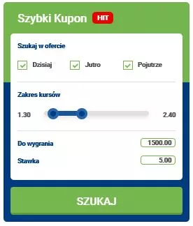 Losowe typy w opcji Szybki Kupon Online