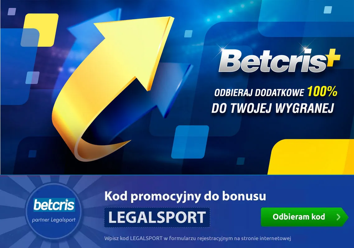 Dodatkowe 100% do wygranej w Betcris+ 