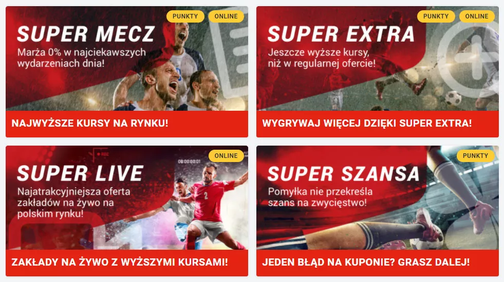 SuperMecz na kuponach można łączyć z zakładami LIVE i super kursami