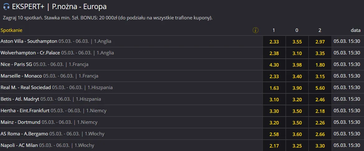 Przykładowy Ekspert + w Fortuna