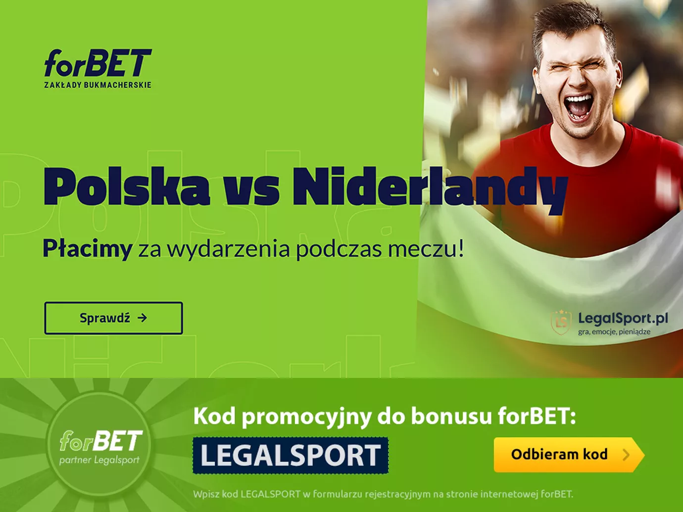 Bonusy na mecz Polska vs Niderlandy od forBET Zakłady Bukmacherskie