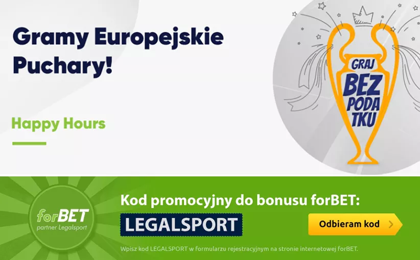 Gra bez podatku na europejskie puchary u legalnego bukmachera forBET online
