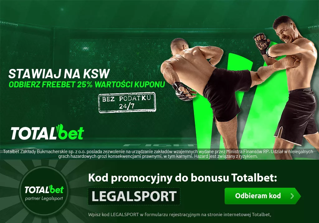 KSW freebet w Totalbet (za kupon bez kodu promocyjnego)