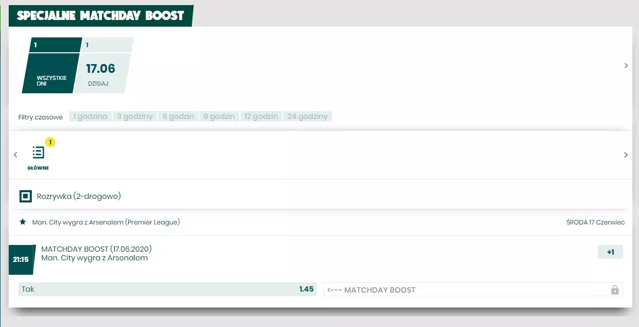 Matchday BOOST w BETFAN - Manchester City vs Arsenal FC