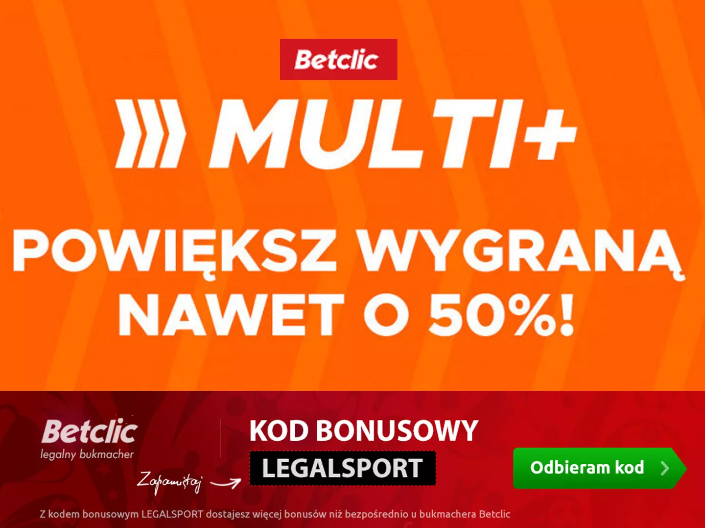 Multi Pluis w Betclic - promocja powiększająca wygrane na kupony AKO