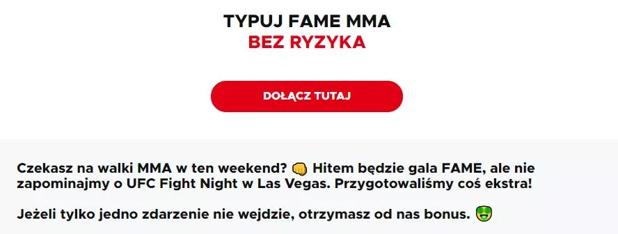 Promocja na sporty walki w Betclic online - FAME MMA 7 bez ryzyka przegranej