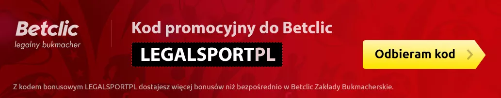 Kod promocyjny do Betclic ulepszający bonus powitalny. Dodatkowo za kod otrzymuje się cashback 550 zł