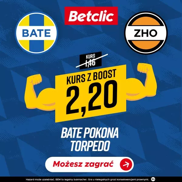 FC Gorodeya vs BATE: BOOST BETCLIC na zakłady bukmacherskie 