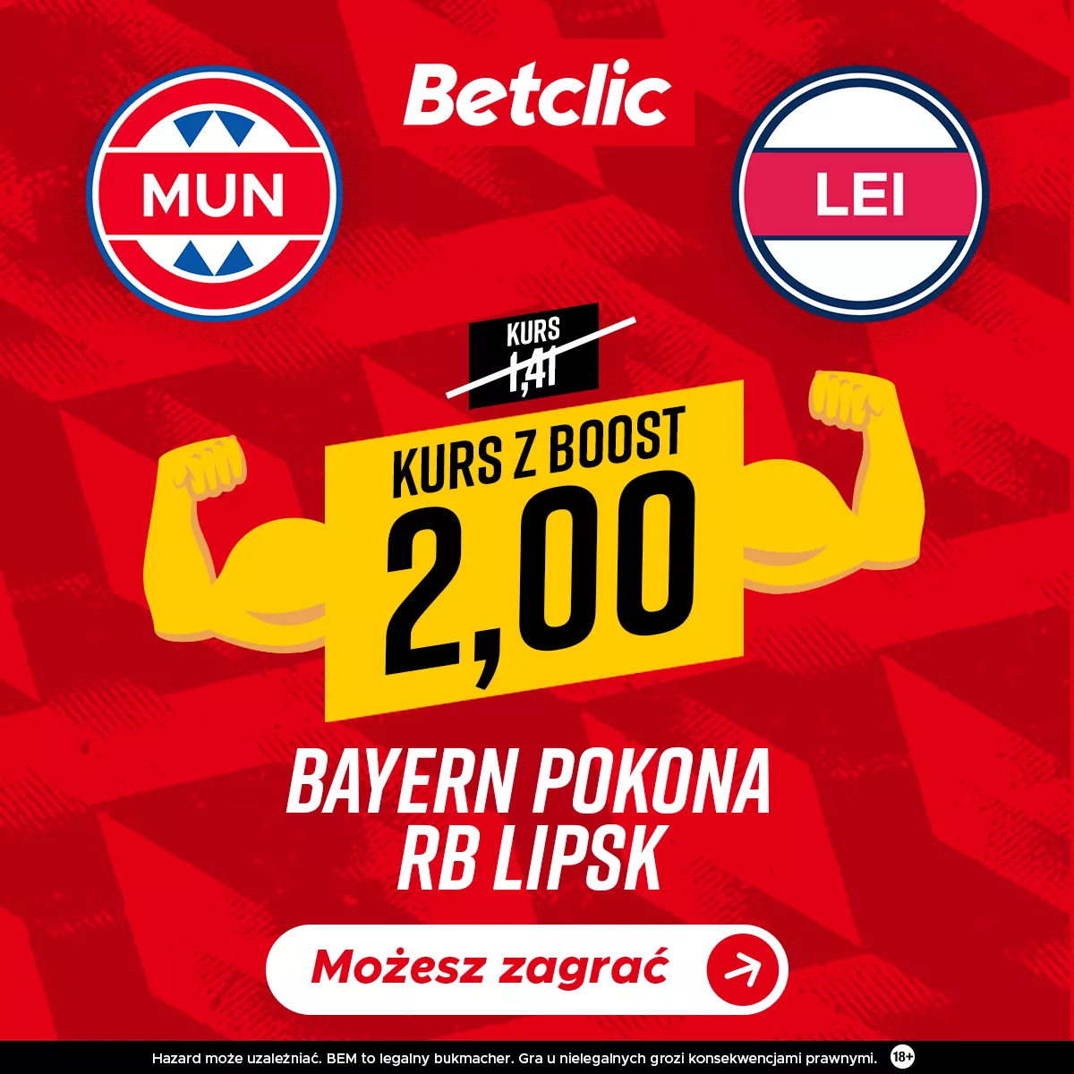 BOOST na mecz ligi niemieckiej: Bayern Monachium vs RB Lipsk