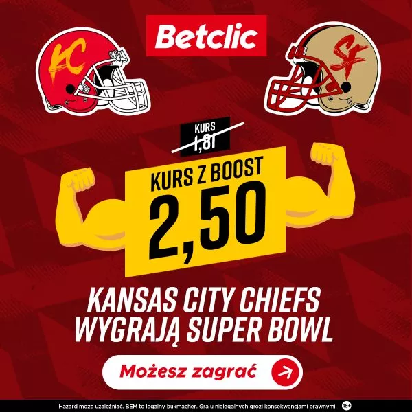 BOOST kursu na zwycięstwo Kansas City Chiefs z San Francisco 49ers 