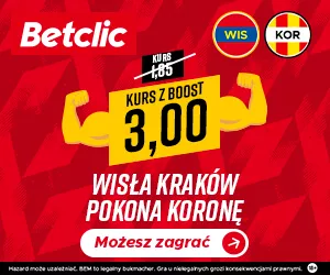 BOOST na mecz polskiej ekstraklasy: Wisła Kraków vs Korona Kielce