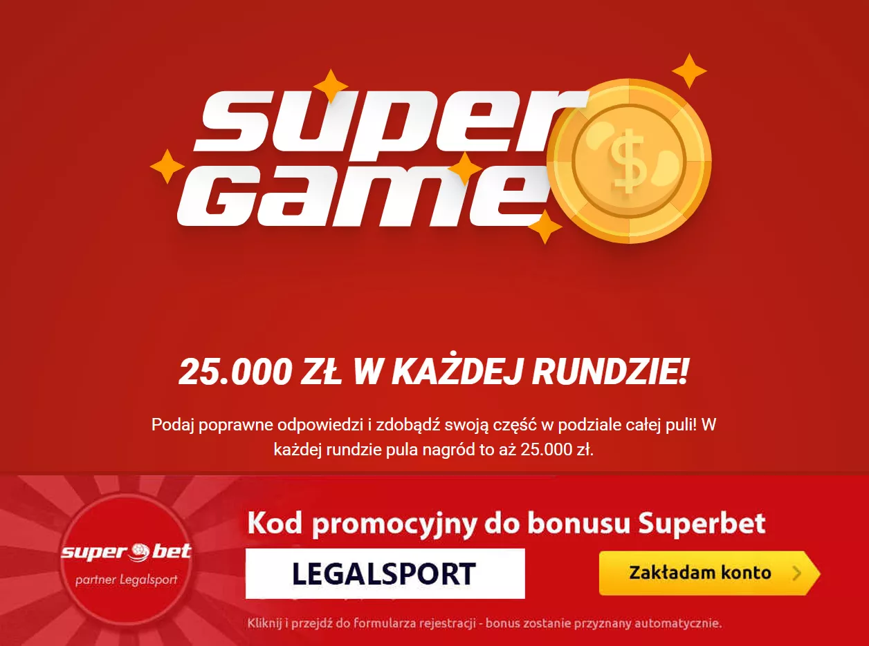 Super Game w Suberbet - w każdej rundzie 25 000 zł