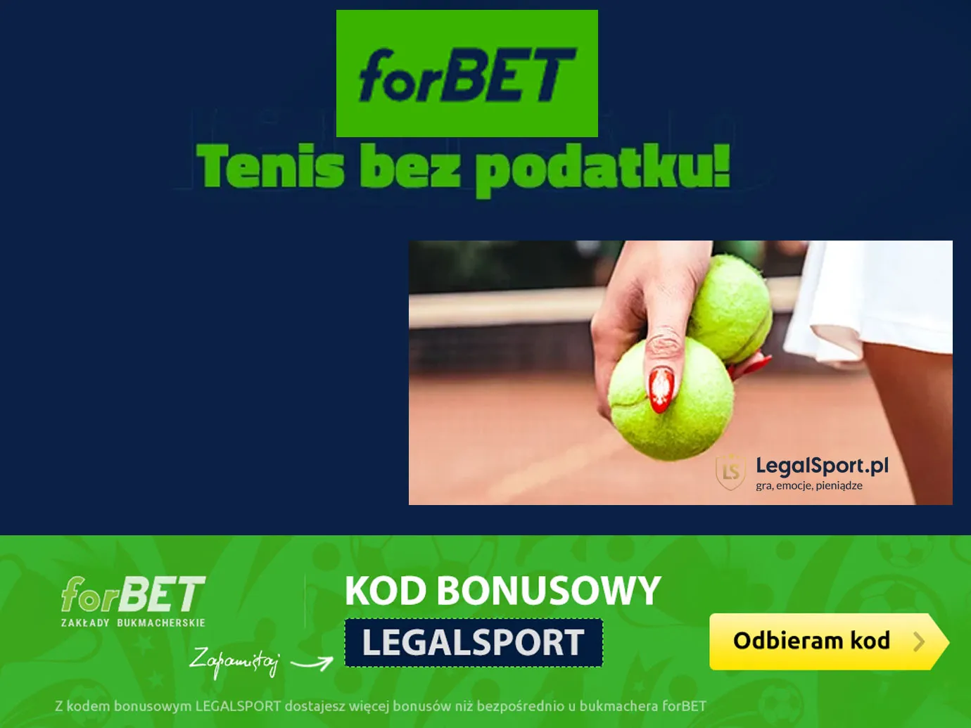 Tenis bez podatku w forBET