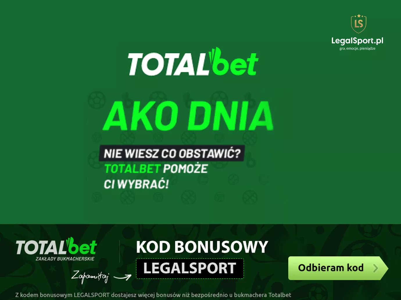 TOTALbet AKO Dnia - gotowe typy na kupony online w TOTALbet