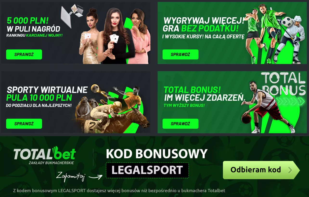 TOTALbet Zakłady Bukmacherskie - promocje dla typerów