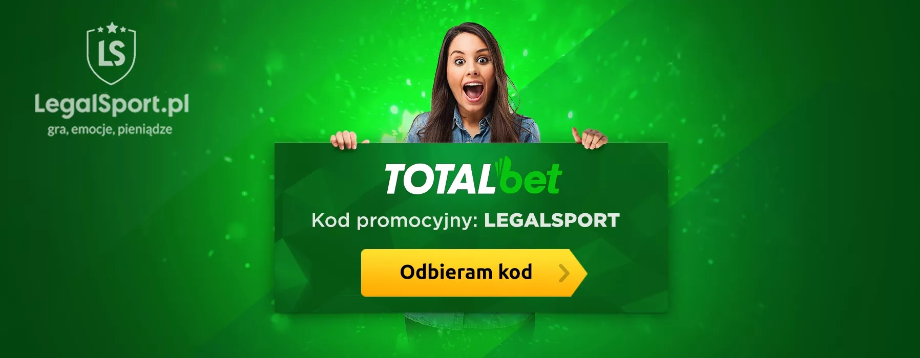 TOTALbet online - kod bonusowy do premii powitalnej 5050 PLN