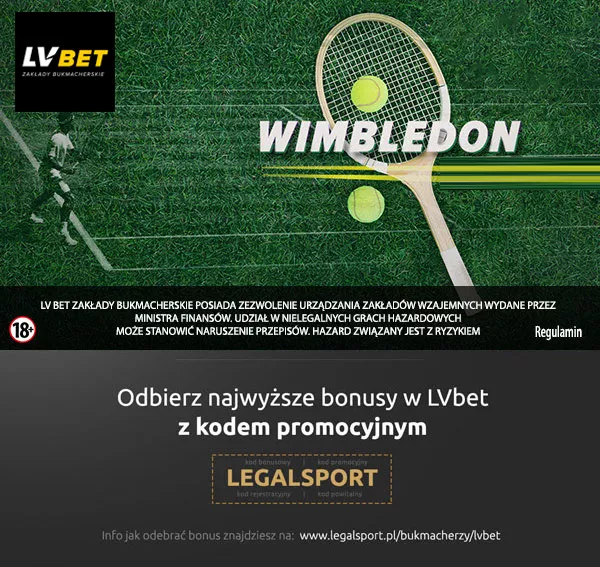 Bonus 1500 zł na Wimbledon od bukmachera LVBET