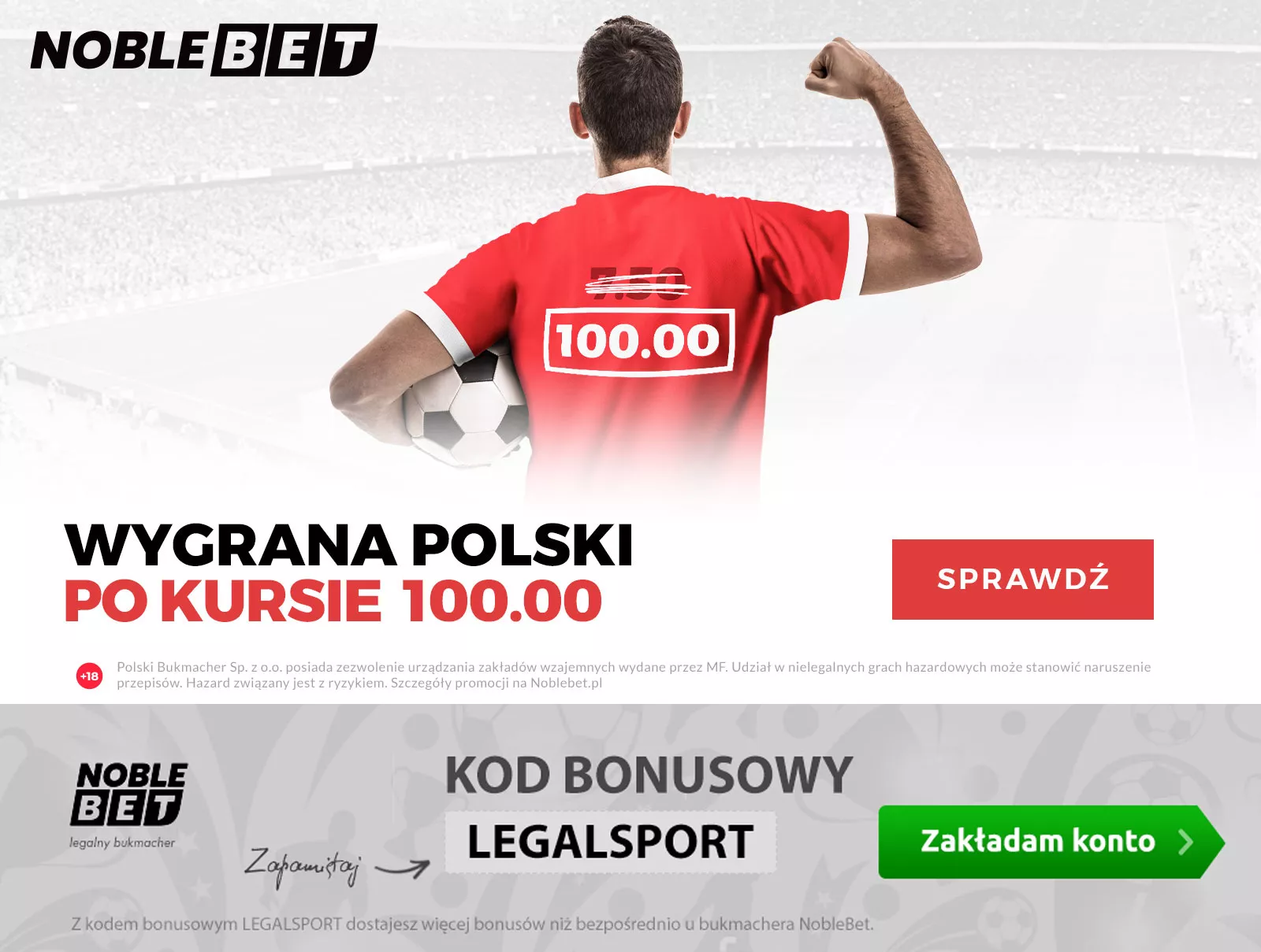 Wygrana reprezentacji Polski z kursem 100.00