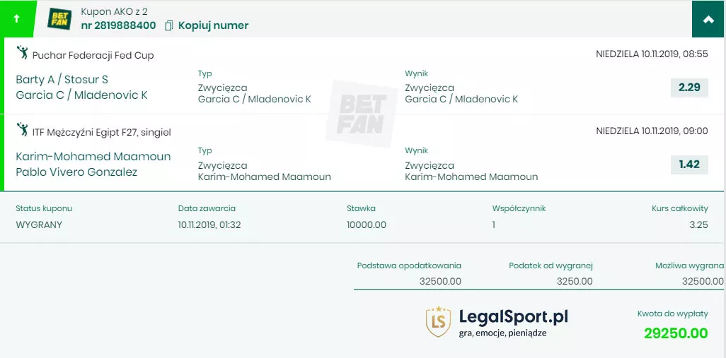 Najwyższa wygrana w BETFAN bez podatku