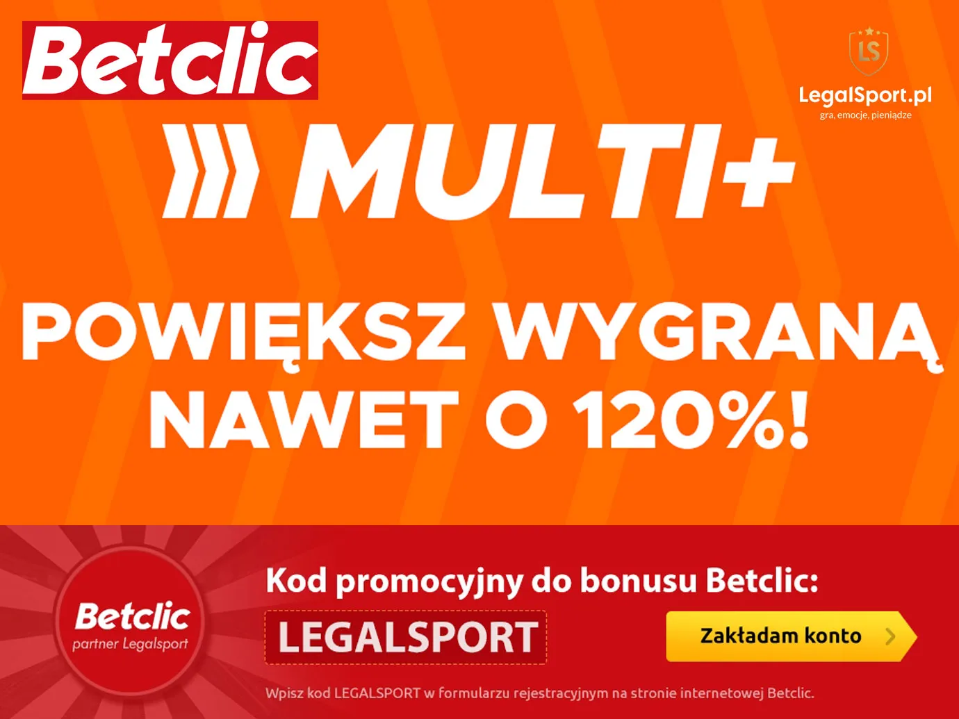 Multi+ w Betclic - wygrywaj nawet 120% więcej